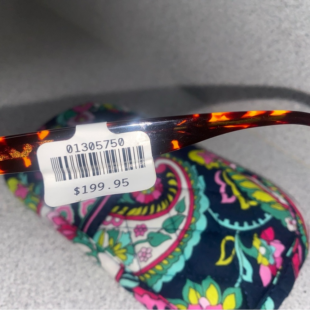 Vera Bradley Rheba Polarized Sunglasses African Violet/Paisley Print Case NWT - Picture 8 of 13